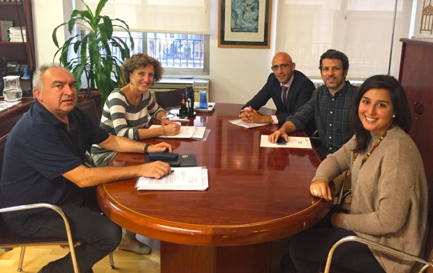 De esquerra a dreta: Tomeu Barceló, Maria Alorda, Toni Sánchez, Manuel Aguilera i Blanca Lorduy.